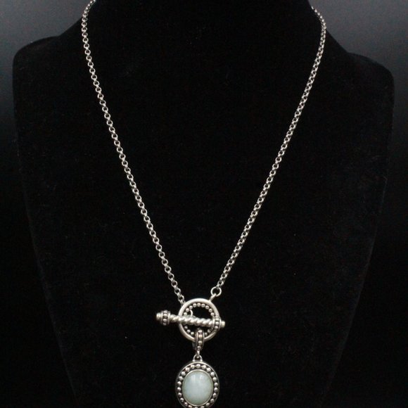 STERLING SILVER JADEITE THAILAND BRAIDED QVC NECKLACE - Picture 6 of 8